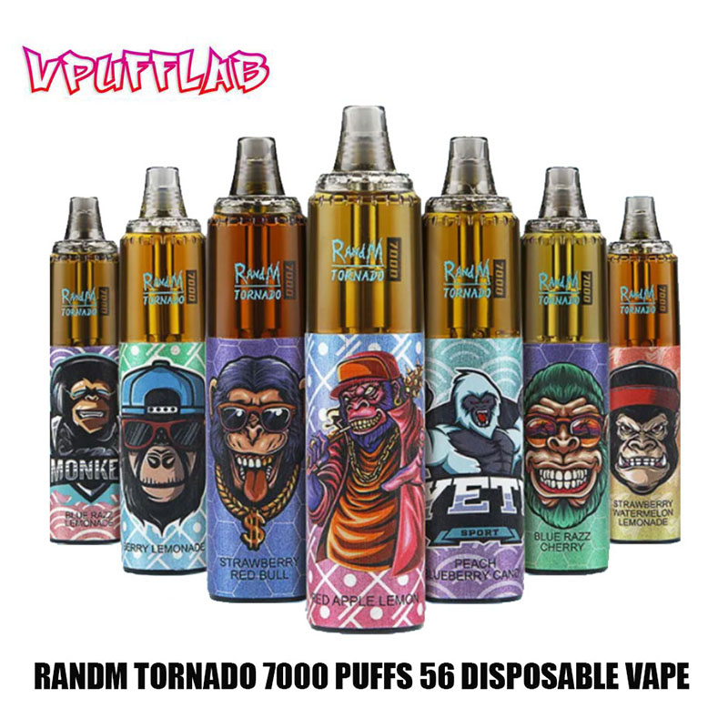 Autentyczny Randm Tornado 7000 jednorazowe urządzenie Vape Pen Pen Pen E-Carette 14ml Wstępnie wypełnione 650 mAh Hurtowa OEM OM