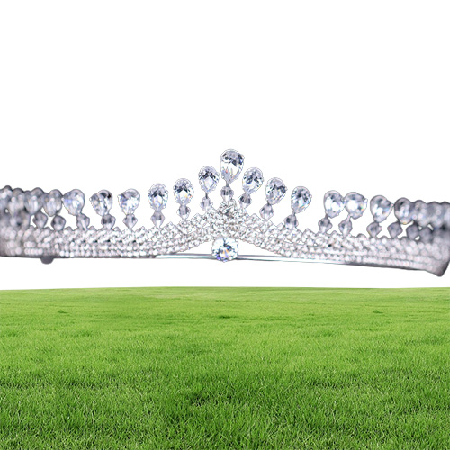 Shiny Party Tiara Cristalli trasparenti Re austriaco Regina Corona Matrimonio Corone nuziali Costume Art Deco Principessa Performance Diademi Testa8375897