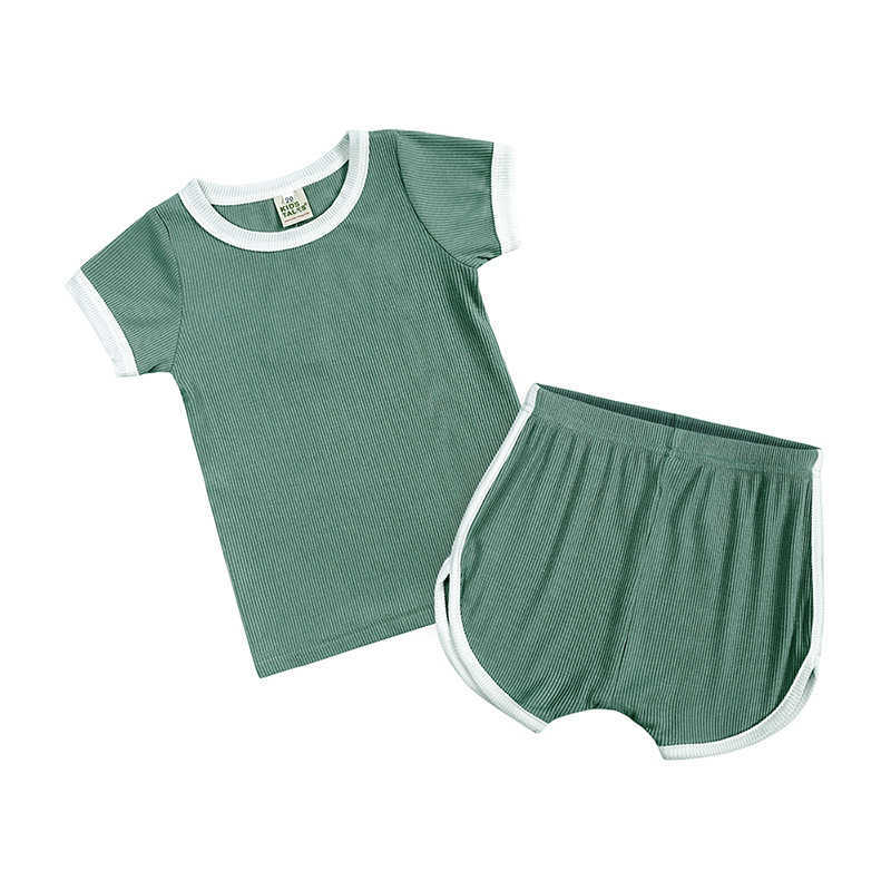 0-5 anni Abbigliamento estivo bambini Abbigliamento neonato Completi bambina 2 pezzi T-shirt con pantaloncini Set Pigiama bambino Abbigliamento bambini