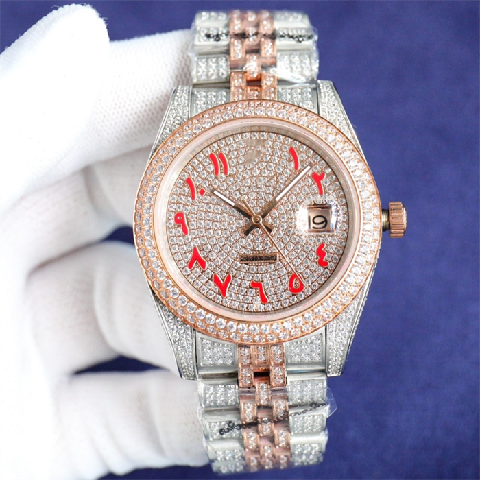 Montre de Luxe Babysbreath Diamantuhr 41 mm automatisches mechanisches Uhrwerk Stahl Herrenuhren Armbanduhren Uhren
