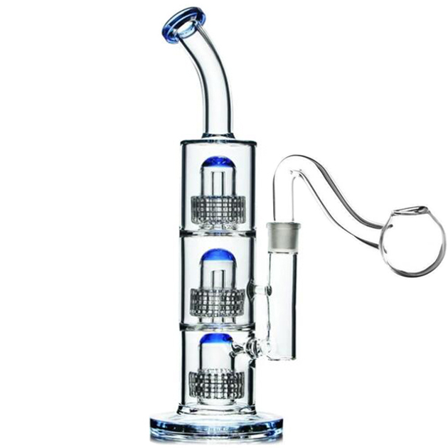 Matris Perc Hookahs Gravity Glass Bong Bubbler Recycler Dab Rigs Smoke Glass Vattenrör med 18 mm skål