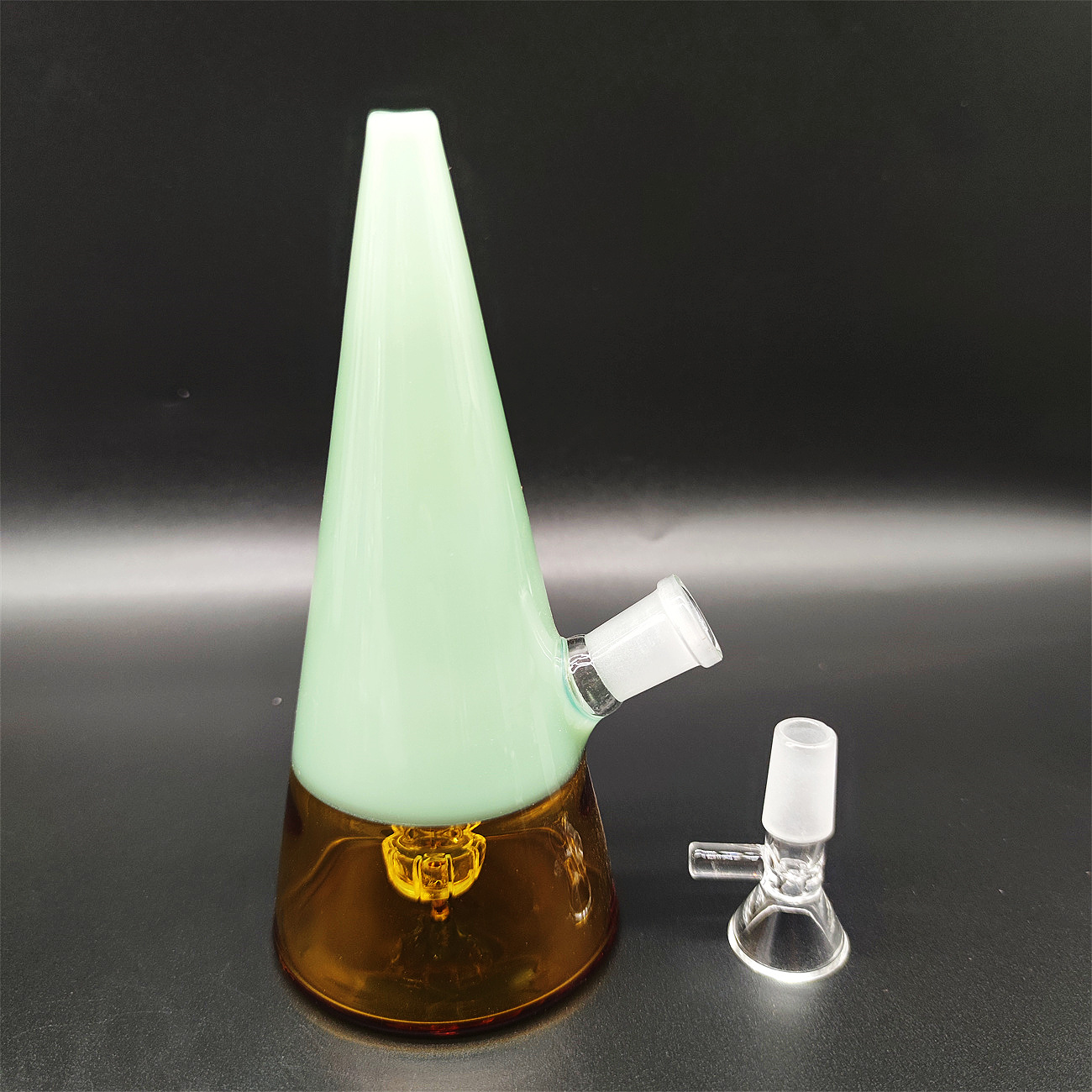 2023 MAIDY BONG Glass Bongs Mini Cute Girly Bong Cream Green Mult color 14,4 mm samiec ręcznie robiony bąbelkowy rura wodna
