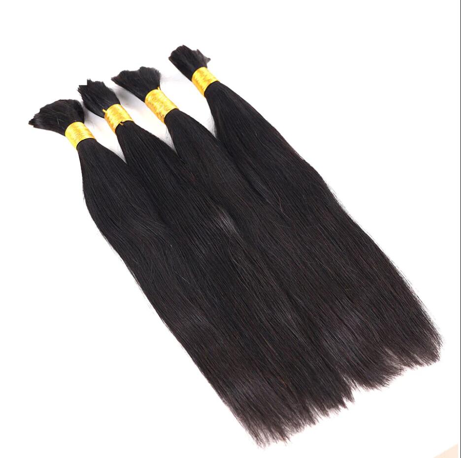 Micro Braiding Hair Human Virgin Hair Bulk Deep Wave No Weft Human Hair Braids Extension för flätning 3 stycken / parti