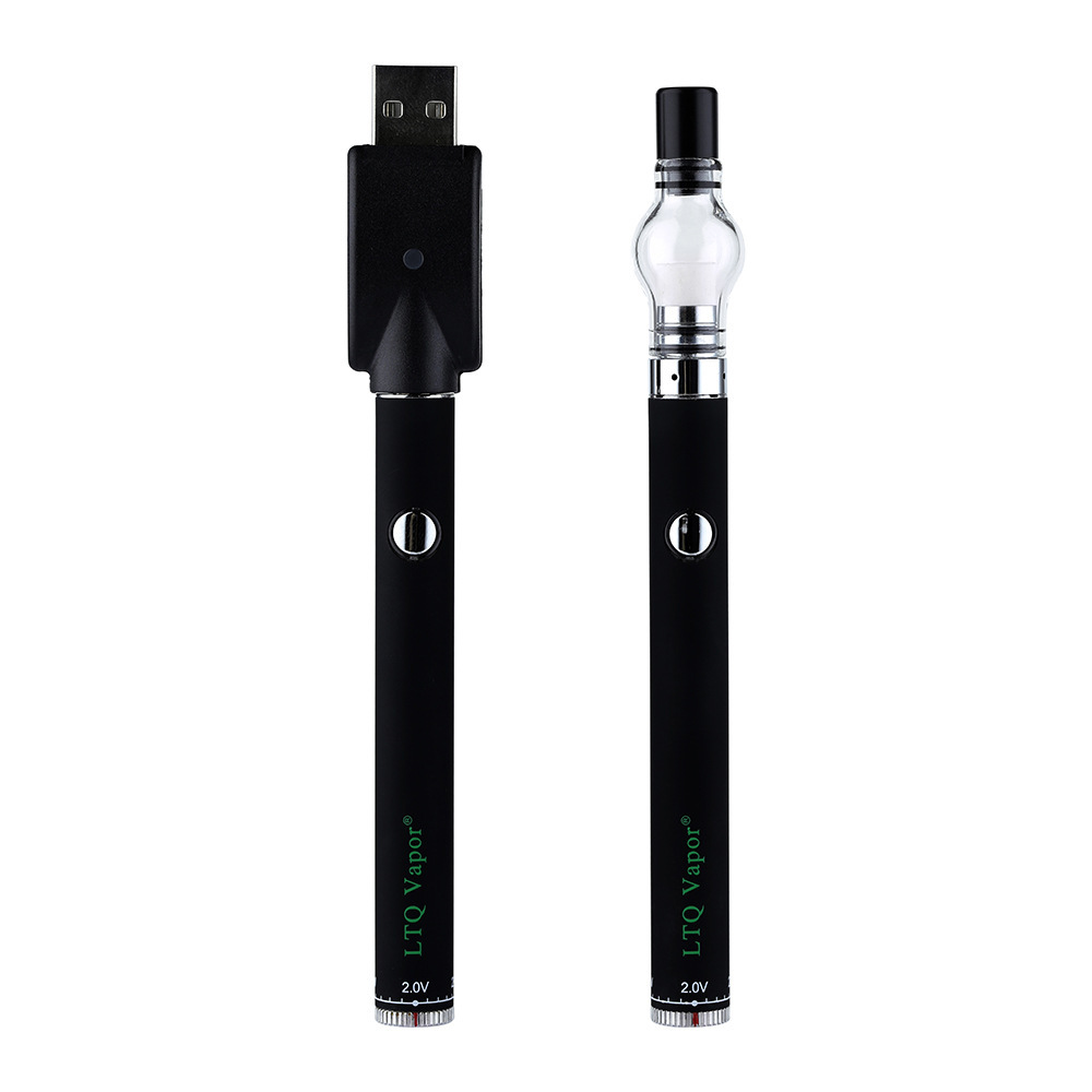 Atomiseur original de globe en verre LTQ avec double bobine de quartz en céramique / métal VS crâne / globe en verre courbé / double ampoule / kit de vaporisateur de cire à pointe en verre complet