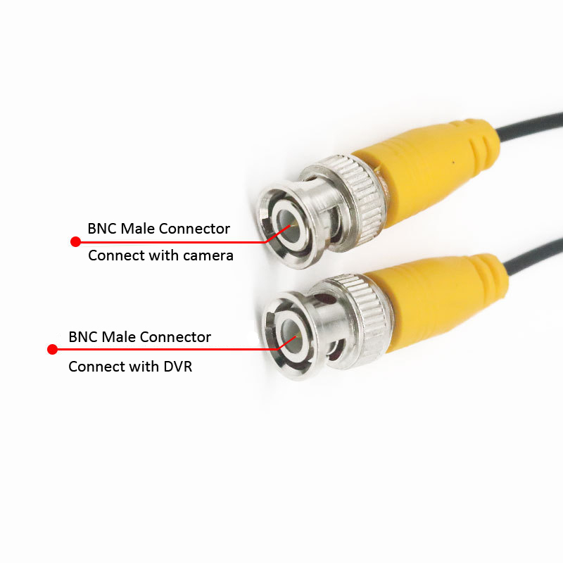 AHD -kamerakablar 5M/10M BNC -kabelutgång DC Plug -kabel för analog AHD -övervakning CCTV DVR -systemtillbehör