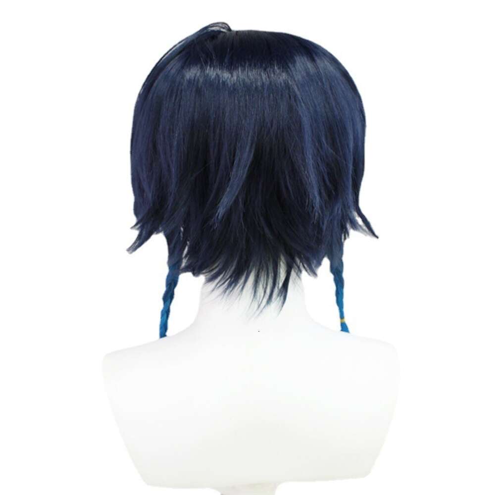 Venti Ombre Blue Braided Cosplay for Genshin Game Gradient Party Wig Unisexアニメコスチュームアクセサリーハロウィーン
