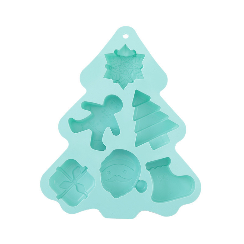Molde de bolo de silicone para árvore de natal, sabonete artesanal, gelatina, doces e velas, árvore de natal, boneco de neve, molde de silicone