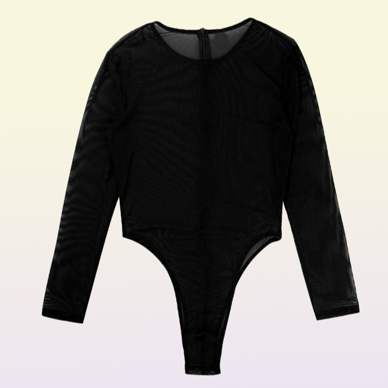 Men039s g Strings Mxxl Mężczyźni Seethrough Bodysuit długoternowe stringi z długim rękawem