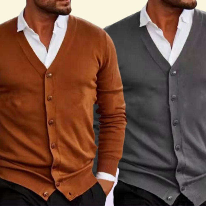 Men039s Sweaters Mens Casual Sweater Coats Long Sleeve Solid Knitting Cardigan Sweatercoat V Neck Outerwear Winter Men Jackets 1675282