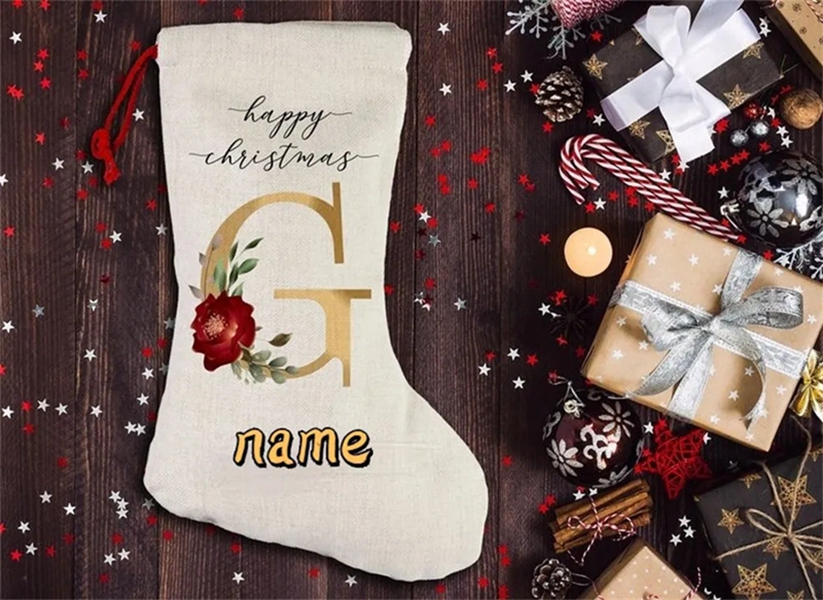 DIY Sublimação Sacos em Branco Impressão Meias de Linho Decoração de Natal Meias Halloween Publicidade Cordão Meia Saco de Papai Noel Grande Presente Personalizado