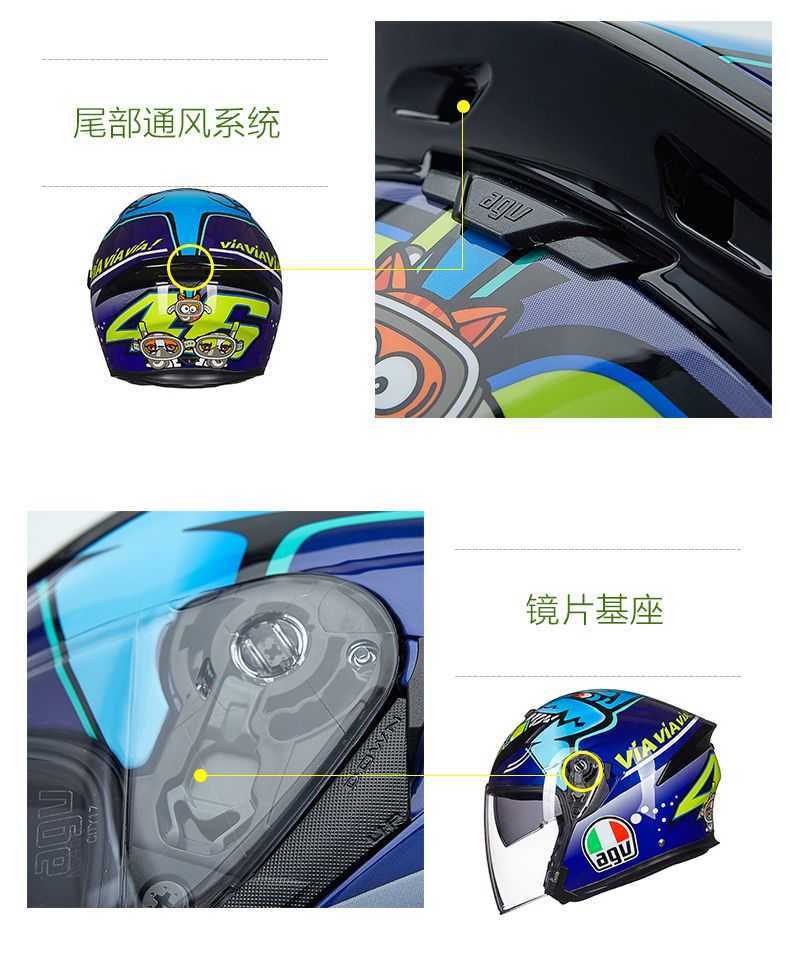 Full Face Open Face Motorcycle Helmet New Agv K5 Double Lens Half Helmet Motorcycle Helmet Male Safety Helmet Motorcycle Running Helmet Big Fish Eating Small F YI-BF5H