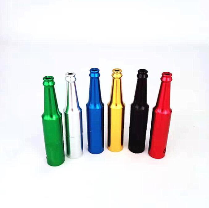 Beer Bottles Style Metal Smoking Pipe Herb Tobacco Popular Portable Smoke Hand Cigarette Pipe 69*14mm 83*17mm