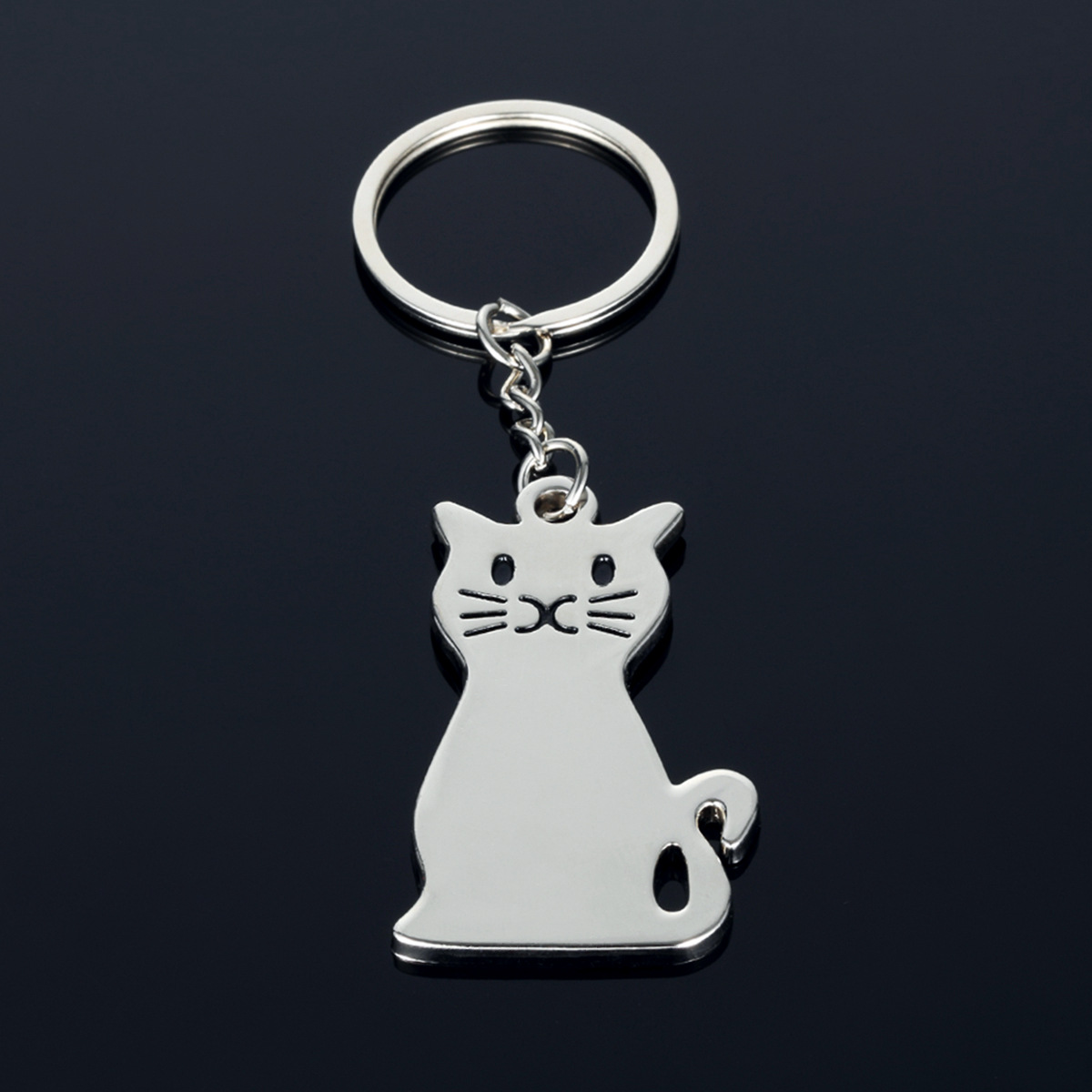 Ny modekreativ modell Cat Keychain Popular Keyring Metal Key Chain Gift DH8174