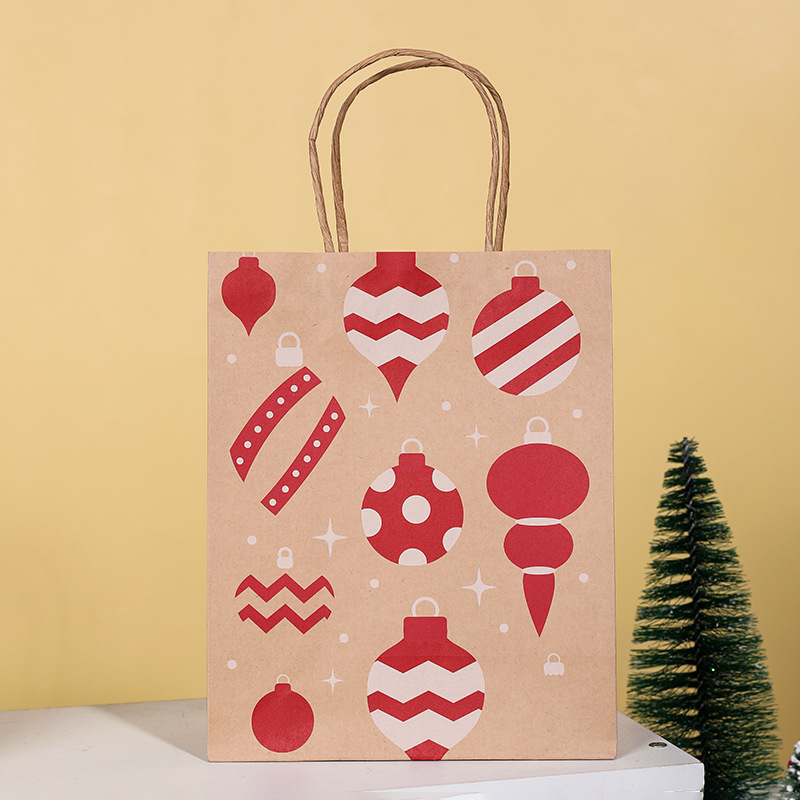 Sac cadeau de noël, sac en papier Kraft, sac cadeau, sac à main, vente en gros, LX6207