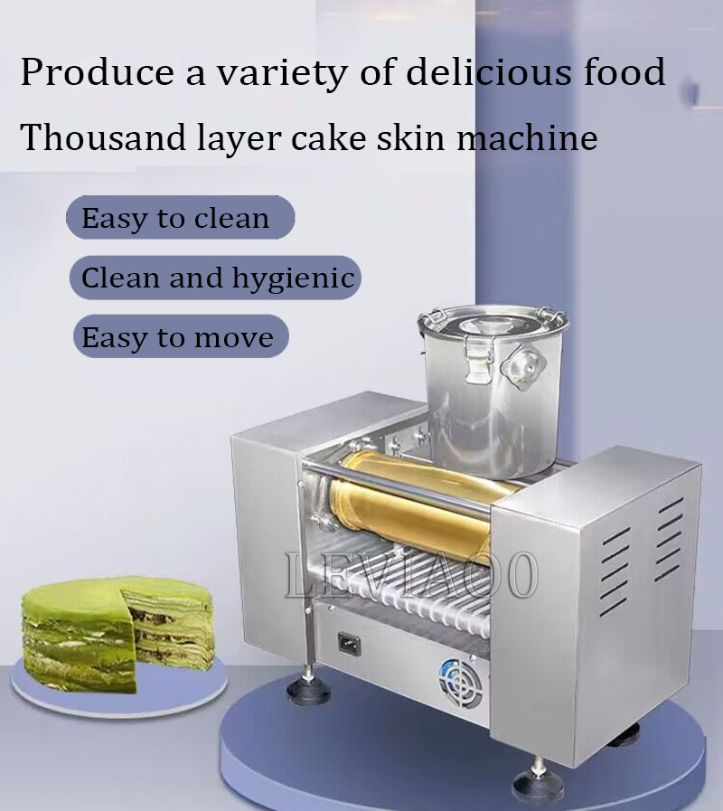 Kommerzielle Mini-Kuchenmaschine, Mango-Durian-Matcha-Pfannkuchenhaut, automatische Tausendschicht-Crêpe-Geburtstagskuchenmaschine