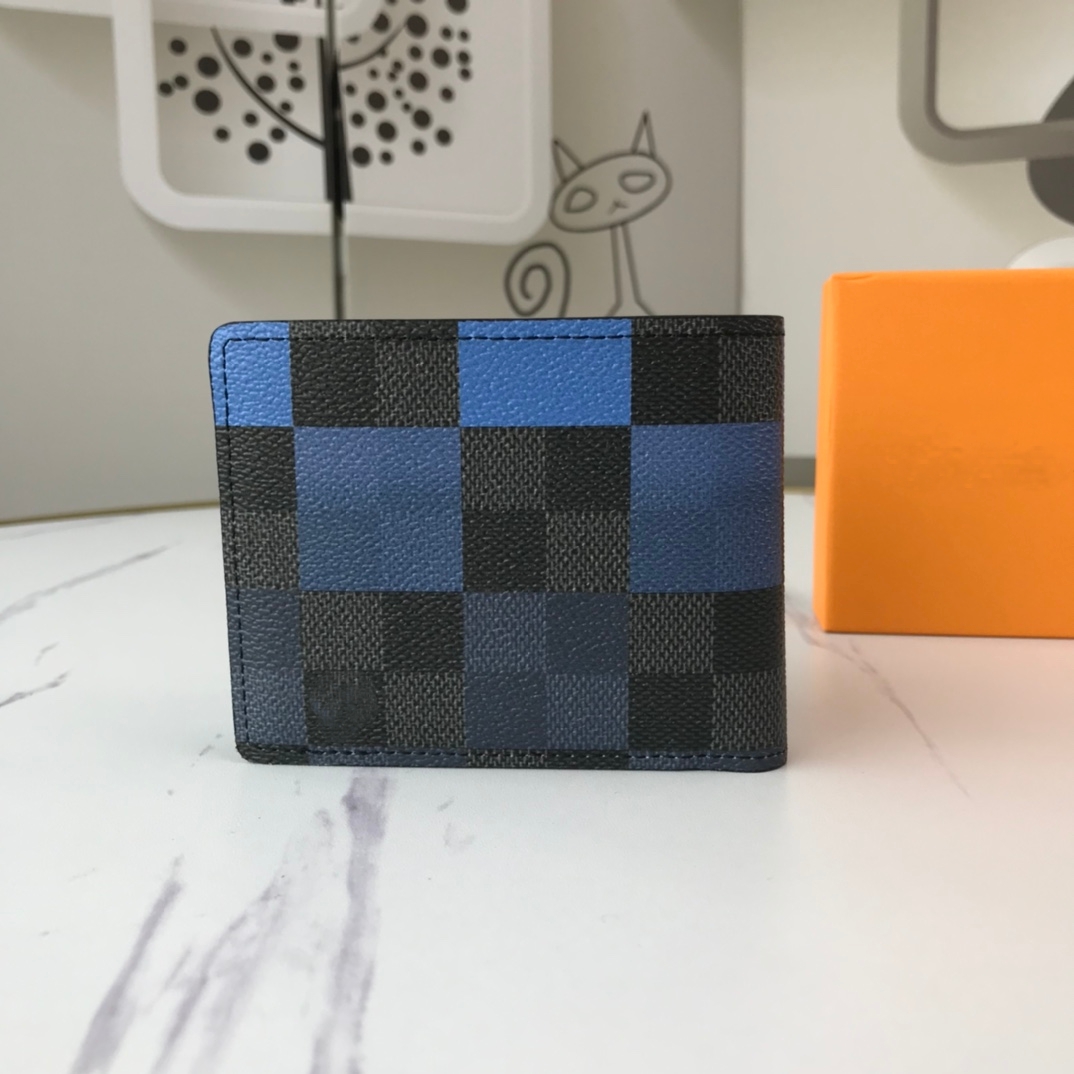 Famous Designer Large Checkerboard Wallets Men's Short Clip Wallet Coin Purse Credit Card Holders Color blocking Damier Graphite Unisex Clutch Bags Women Pocket