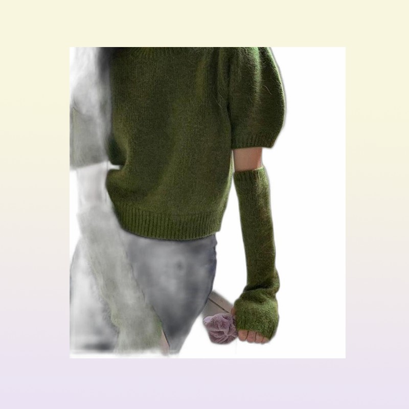 Swetry damskie HSA seksowne ramię Sweter Kobiety dzianinowe pullover szczupły rękawy dzianiny o długim rękawie miękkie pulovery SWEATERW7727334