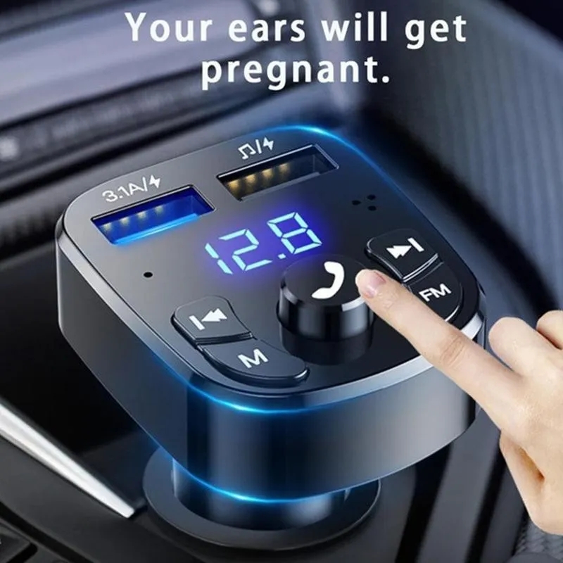 Phone Car Chargers FM Transmitter Bluetooth Wireless Car kit Handfree Dual USB Charger 2.1A MP3 Music TF Card U disk AUX Player