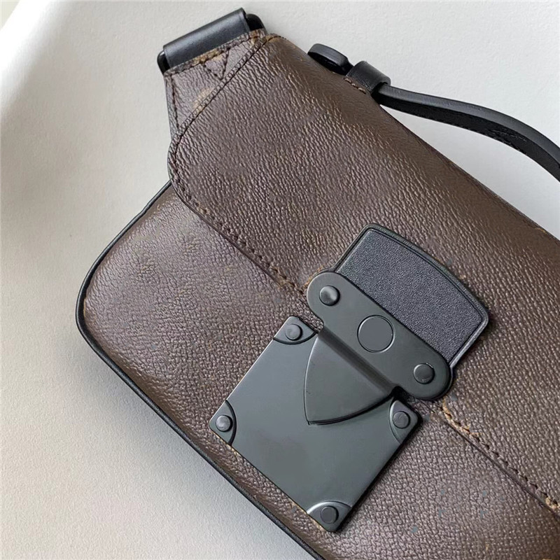 7A Designer Bags S Lock Sling M58487 Macassar 2023 New Man Mailman's Bag One Shoulder Messenger Bag Fashion Classic Luxury Custom Made Brand Bags Leather Casual Bag