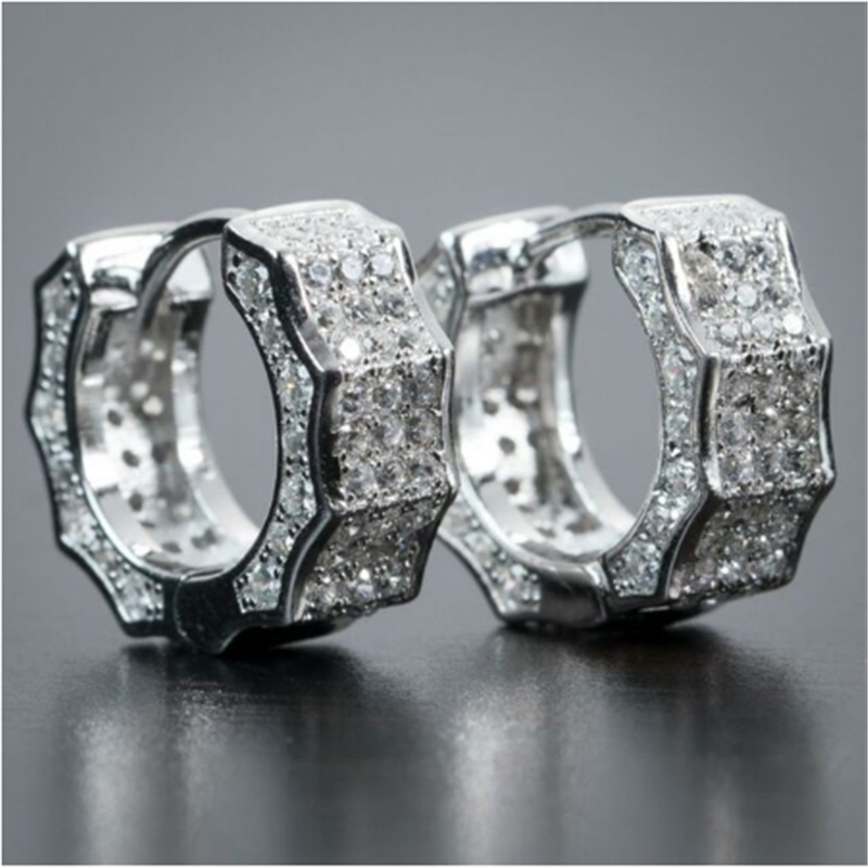 20 Styles Hoop Earring AAAAA Zircon White Gold Filled Jewelry Party Wedding Earrings For Women Bridal Promise Birthday Smycken