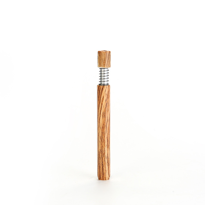 Smoking Pipes Aluminum 3-color wood grain metal pipe pressed spring cigarette straight tobacco pipe smoker