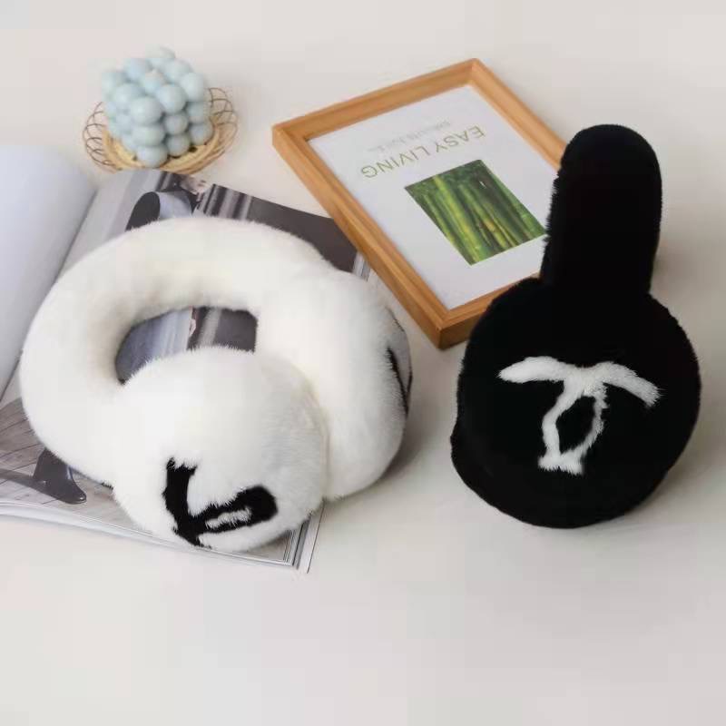 Cache-oreilles en velours de lapin pour femme et homme, couvre-oreilles de marque, doux, à la mode, joli, chaud, en peluche, pour femmes et hommes, chapeau