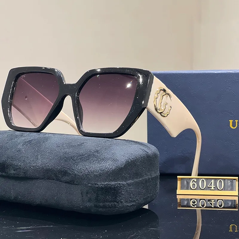 Модные классические солнцезащитные очки 6040 для мужчин, металлическая квадратная золотая оправа, UV400, унисекс, винтажный стиль, защитные очки с коробкой