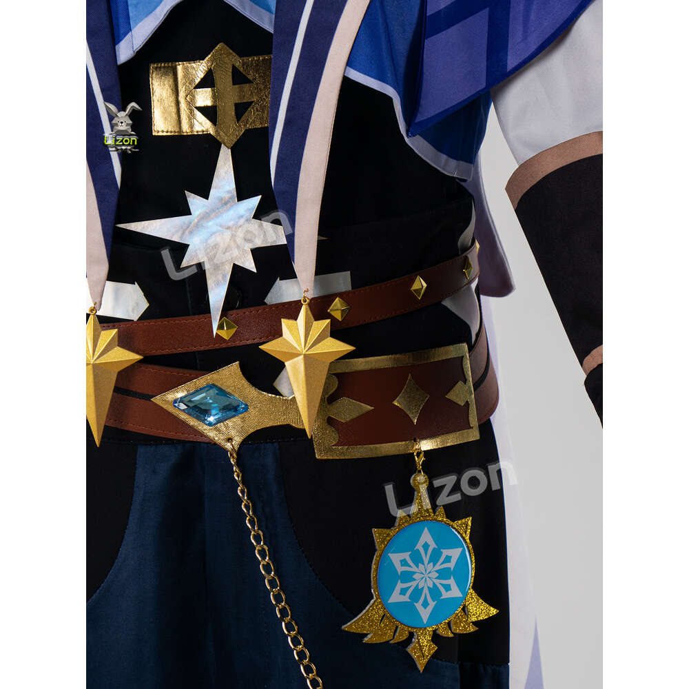 Game Genshin Impact Kaeya Cosplay Costume Eye Patch Earrings Mondstadt Knights Combat Uniform Activity Party Rollspel Kläder Cosplay