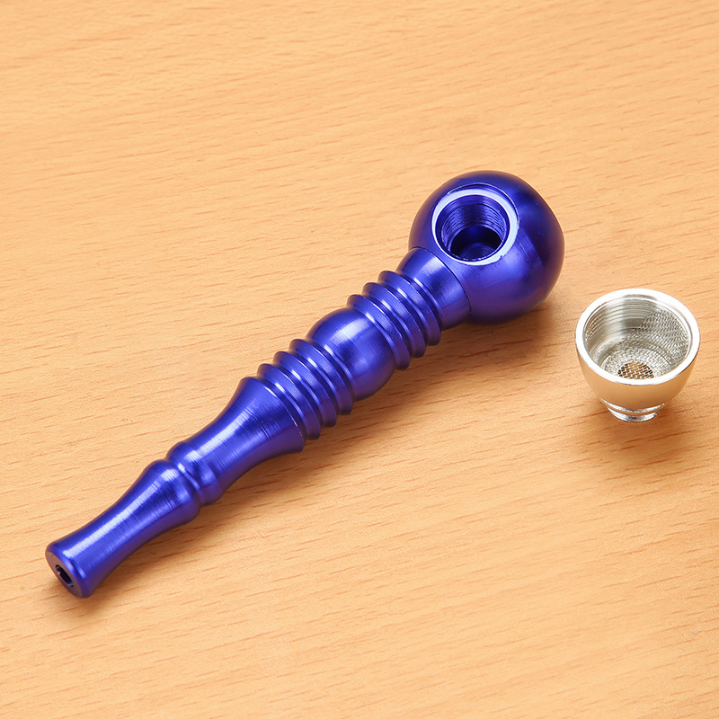 Smoking Pipes Aluminum alloy bamboo metal pipe filter horn straight portable tobacco mouthpiece