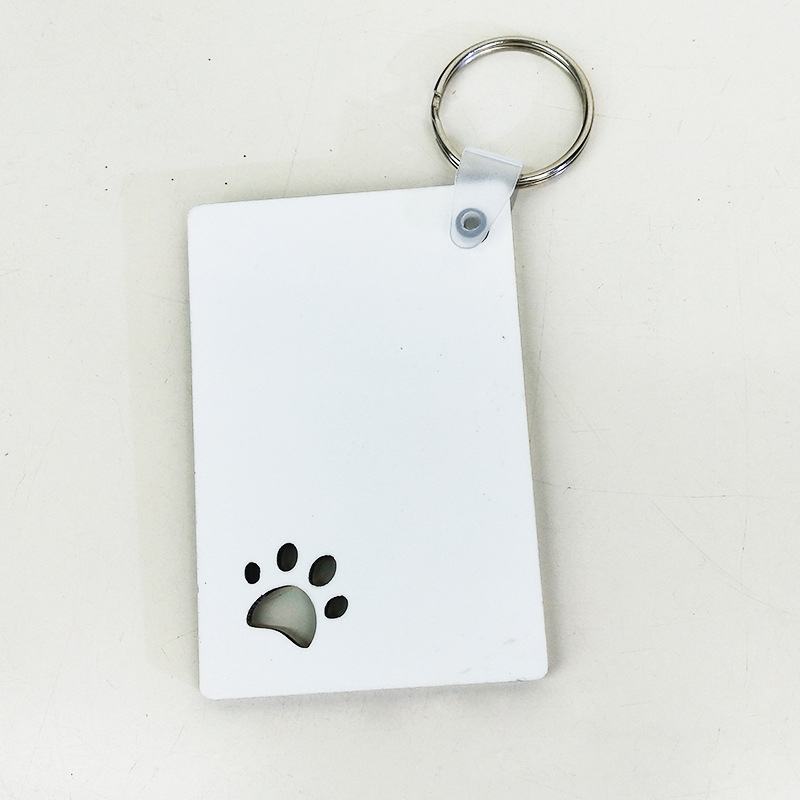 Bag Accessories Sublimation DIY White Blank MDF Hollow Out Paw Keychain Tag