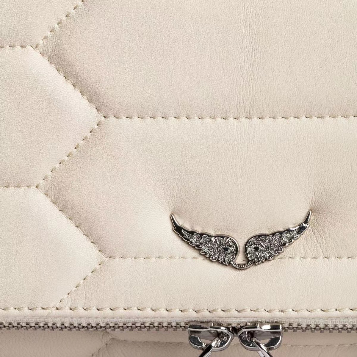 مصمم الأزياء Womens Handbag Wings Diamond-Aironing Bag Messenger ZV Sheepes Sheep Leather Crossbody حقيبة يد اثنين