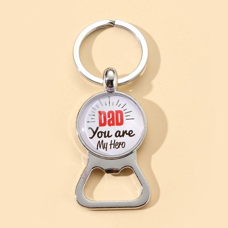 Vaderdag Keychain Gift Super Papa Time Gem bierflesopener Legering Keychain hanger in bulk