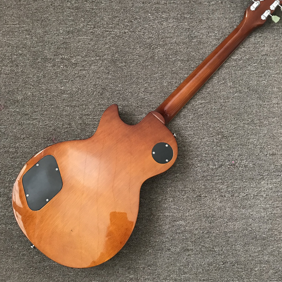 Custom Shop, hergestellt in China, hochwertige E-Gitarre, Farbe Tobacco Burst, einteiliger Korpushals, Bündebindung, Tune-o-Matic-Brücke, kostenloser Versand