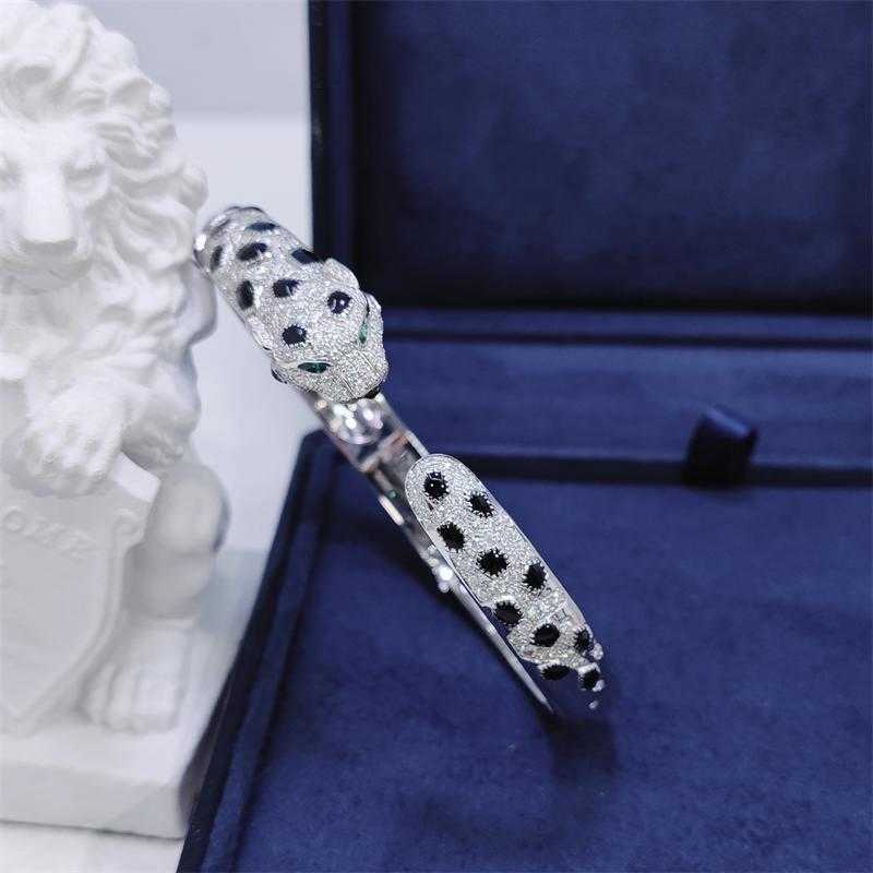 Gioielli firmati Bracciale in oro Minghui s925 Argento sterling placcato Platino Leopardo Gioielli da donna di lusso con diamanti pieni di precisione Mosonite XNMYF