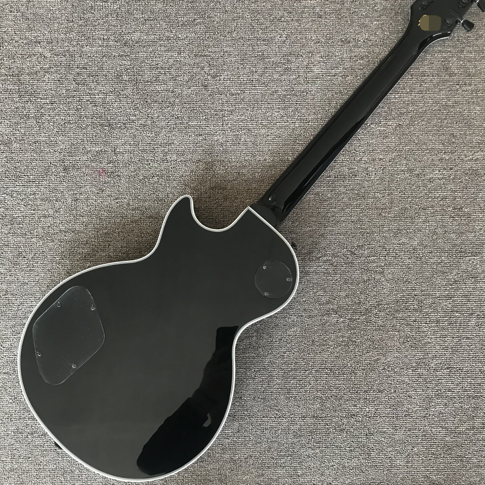 Negozio personalizzato, prodotto in Cina, chitarra elettrica di alta qualità, rilegatura tasti, pickup nero, hardware nero, spedizione gratuita