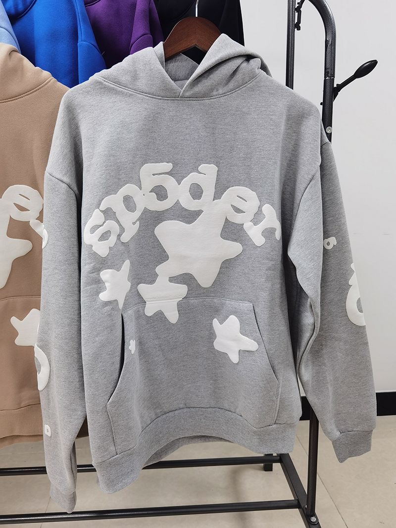 Sp5der SpiderWeb Foam Foam Web Diamond Trend Angel Fall Winter Fleece Fleece زوجين هوديي رجال نسائي هوديي مطرزة ويب ويب ويب وينجغرز حجم S/M/L/XL