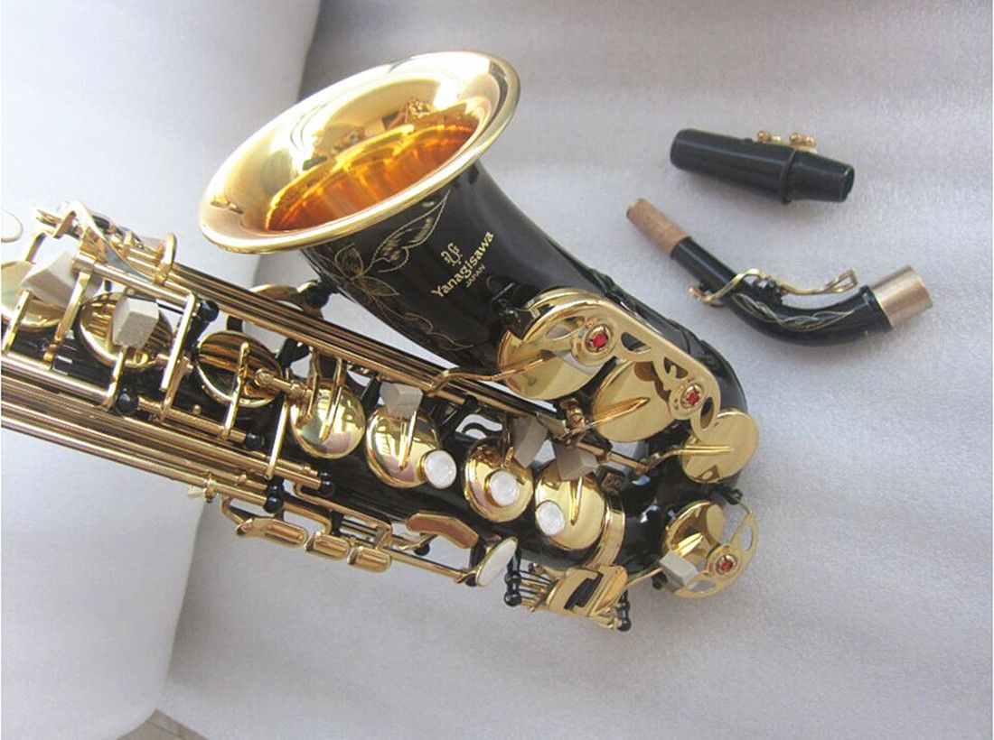 Sassofono contralto di alta qualità A-991 E-Flat Strumento musicale sax in ottone dorato nero con custodia