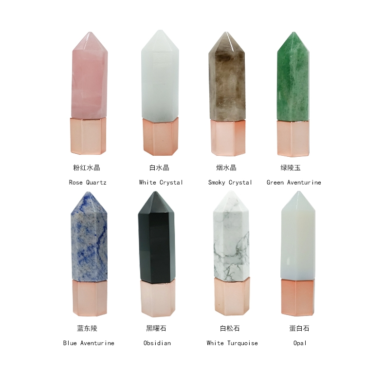 Real Natural Jade Roller Facial Beauty Scraping Massage Essential Oil Column Energy Crystal Perfume Bottle Skin Care Tools