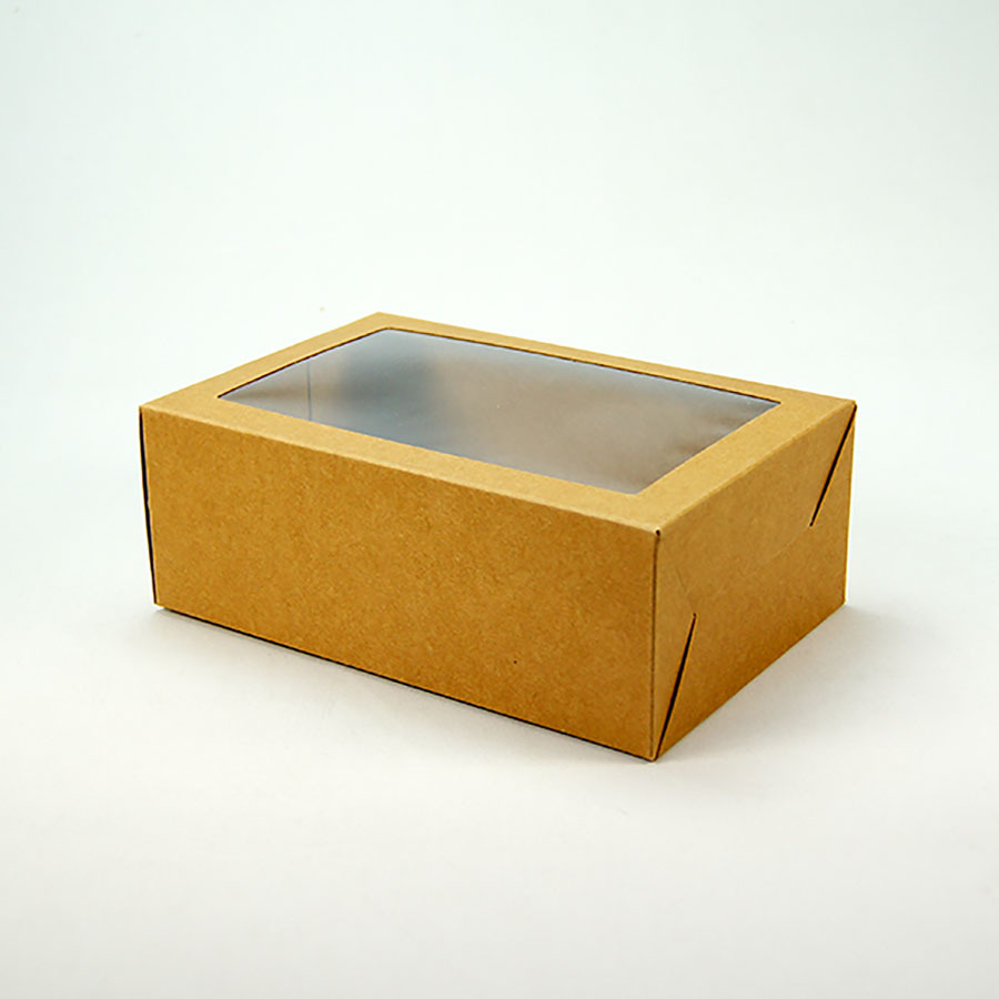Kraft Black Gift Packaging Box con finestra Scatola di cartone Carta Cancella di cottura da forno Candy Boxes DH989