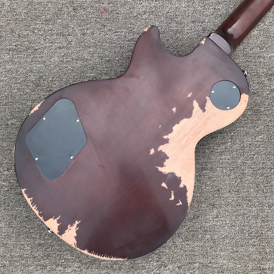 Custom shop, fabriqué en Chine, guitare électrique Relic de haute qualité, couleur tabac, touche en palissandre, pont Tune-o-Matic, matériel chromé, livraison gratuite