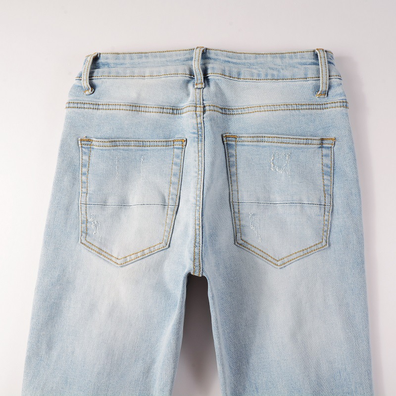 Jeans pour hommes Designer Denim Street Pants Pantalons décontractés Coton Bleu Jeans serrés percés