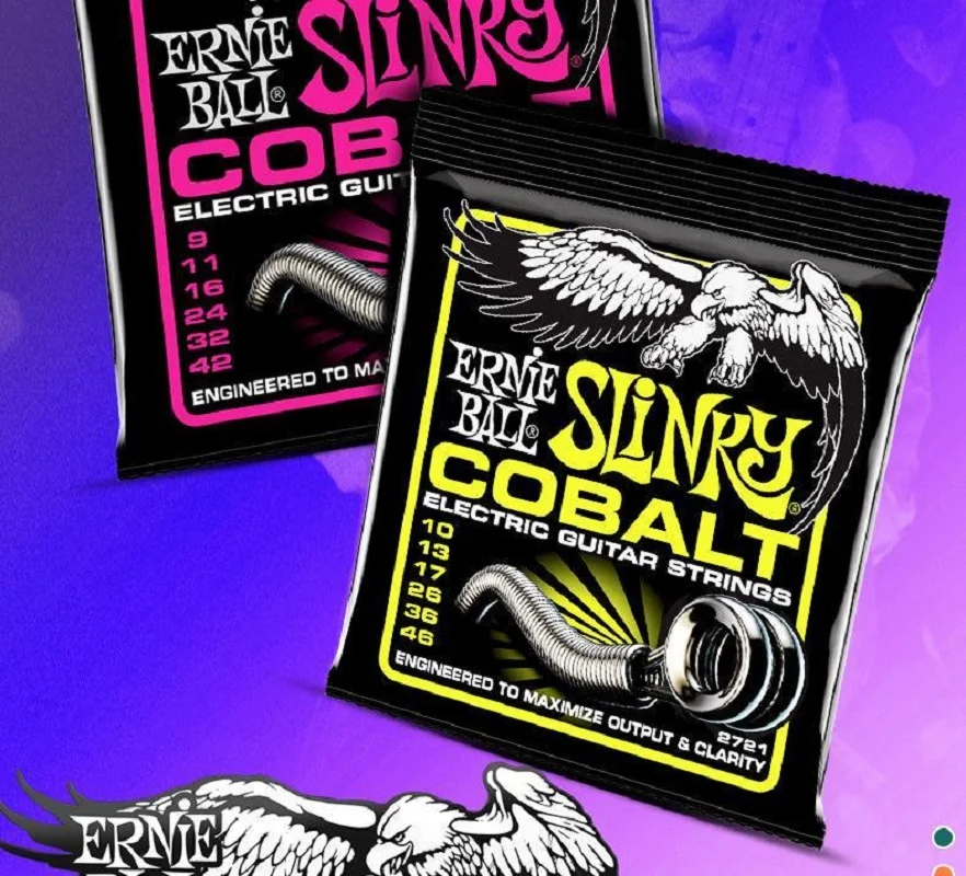 Ernie Ball Cobalt Electric Guitar Strings 2723 9-42 Super Slinky Set 2721 2727 Guitar Accessorie