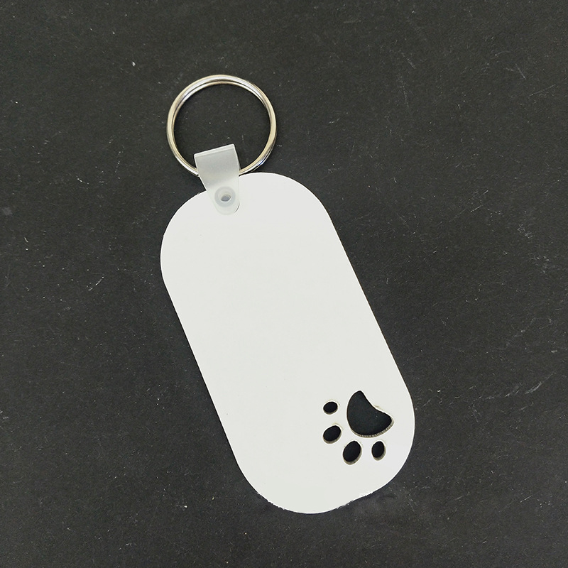 Bag Accessories Sublimation DIY White Blank MDF Hollow Out Paw Keychain Tag
