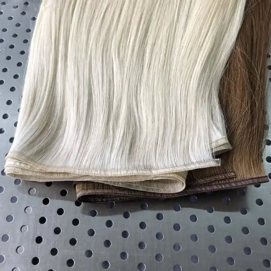 NIEUWE HAAR BESPREKINGEN Remy Human Hair Weeven platte inslag Silen Lint Haar Bundels Ultra dunne inslag Blackbruine blond 50 g/stuk 200GInvisible Skin Pu Inslag Haar