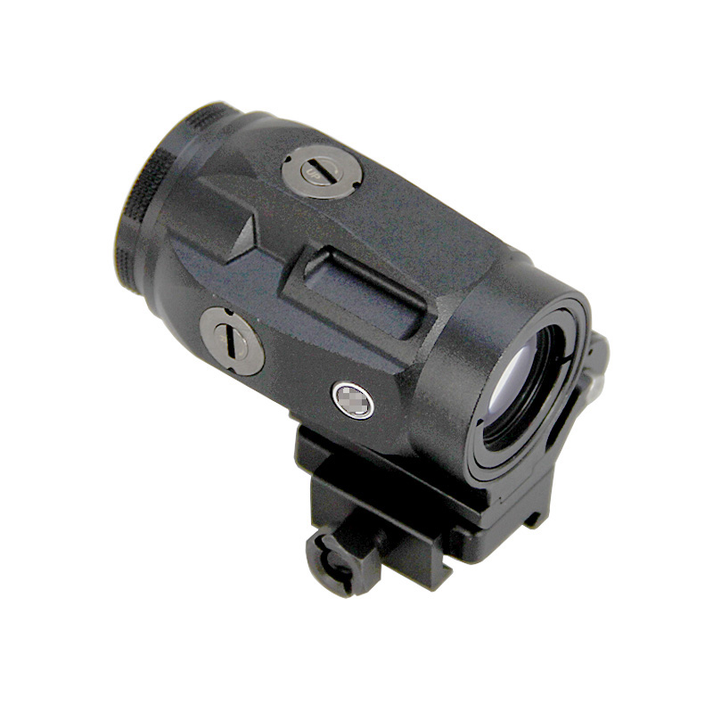 Tactical JULIET-3 3x Magnifier Scope 3x22 Hunting Rifle Optics Push-Button Switch to Side Mount with Spacers