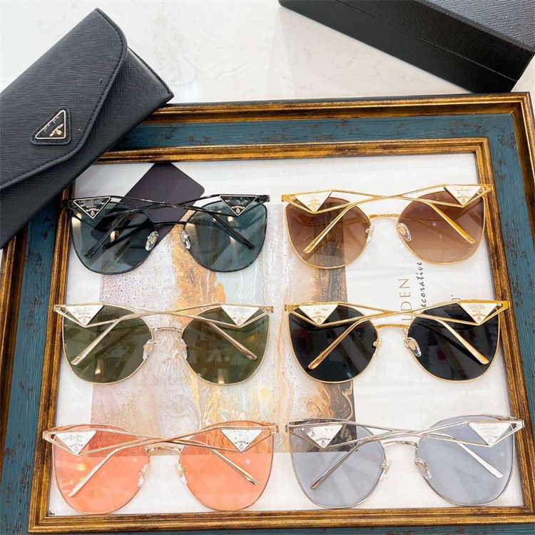 2023 luxury designer New P family metal plain tinted sunglasses ins net red same triangle Sunglasses spr50