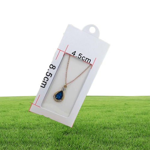 Boîte de bijoux en papier multi-couleurs Boîte d'emballage d'affichage avec fenêtre en PVC transparent pour collier Earring8513256