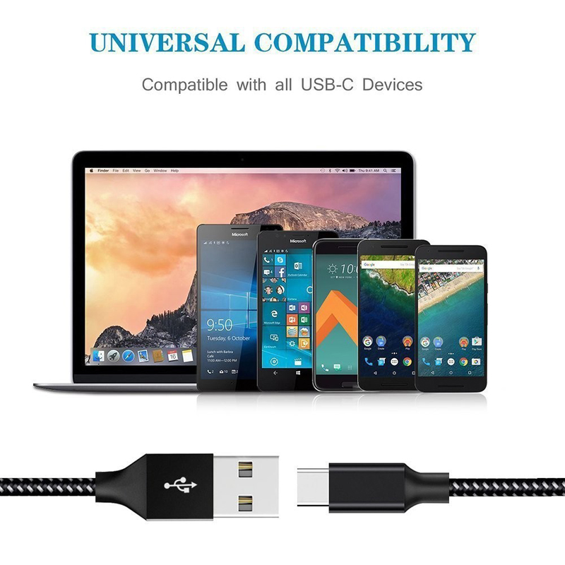أعلى جودة 3 أقدام و 6 أقدام شحن سريع الشحن نايلون من النوع C كبل USB كابل Android USB لمزيد من كابل هاتف Mobiel