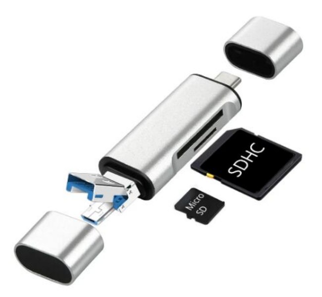 3 In 1 Type C -kaartlezer SDHC SD TF MICRO SD -kaartlezer Micro USB OTG -adapter voor Huawei Xiaomi Android -telefoon PC