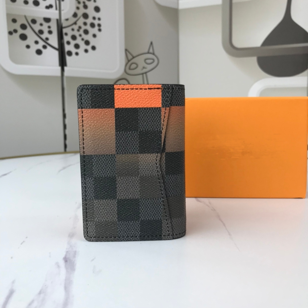 Duża szachownica Unisex Portfele Designet Męskie Krótki portfel Garnitur Klip Etui na karty kredytowe Damskie Portmonetki Blokowanie kolorów Damier Grafitowy Unisex Kopertówki Kieszonkowy